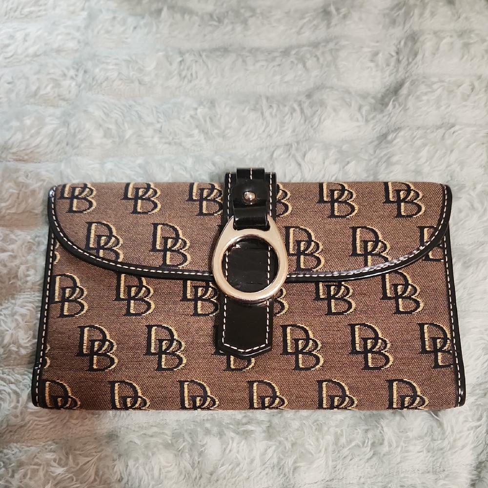 Dooney & Bourke Brown and Black Monogram Wallet